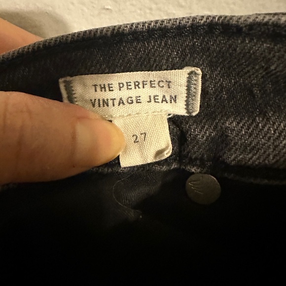 Madewell High Rise The Perfect Vintage Jean Black Washed Denim size 27 - Picture 6 of 6